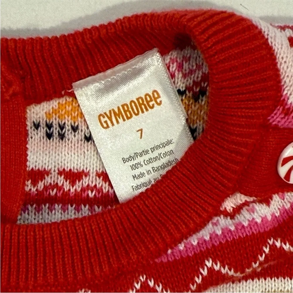 Gymboree Gingerbread Fair Isle Sweater Dress Girls 7 Christmas Cotton Snowmen